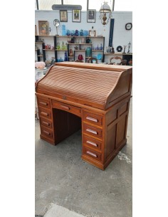 Ancien bureau Américain en chêne massif persienne en S