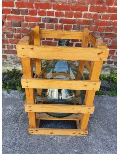 Dame Jeanne bouteille décoration verre et bois