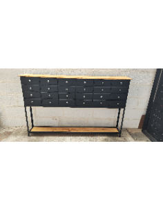 Meuble desserte à tiroirs patine noire