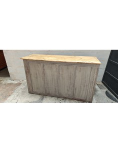 Ancien comptoir de commerce patine dessus vieux sapin 2