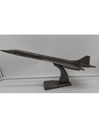 Avion en fonte sculpture concorde patine graphite