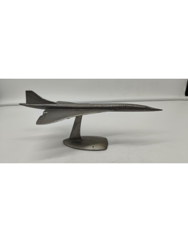 Avion en fonte sculpture concorde patine graphite pm