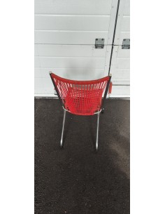 Ancien fauteuil pliant enfant 1970 vintage scoubidou 2