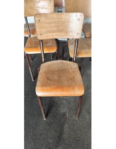 Série de six chaises d'école vintage 2