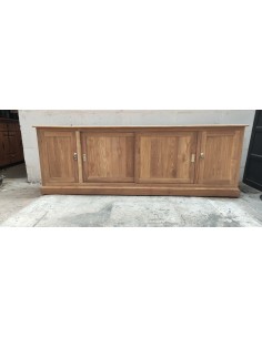 Grande enfilade quatre portes meuble industriel design bois brut