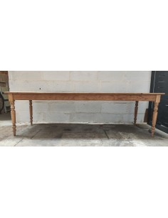 Ancienne grande table de ferme bois brut 2