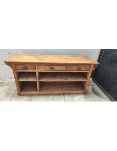 Ancien comptoir meuble de commerce trois tiroirs 2