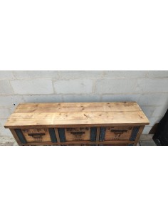 Ancien meuble d'atelier six tiroirs caisses 2