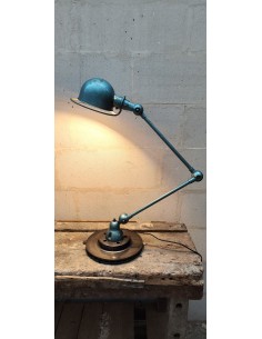 Lampe Jielde deux bras bleue, lampe industrielle d'atelier