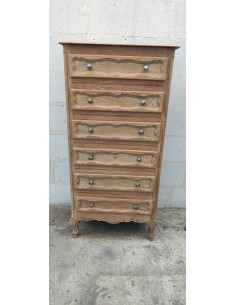 Meuble semainier commode chêne brut style louis xv 2