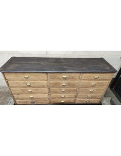Ancien meuble à quinze tiroirs en chêne 2
