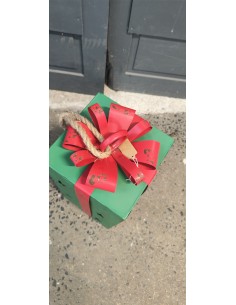 Cadeau moyen model décoration en métal noël vert h 49 cm 2