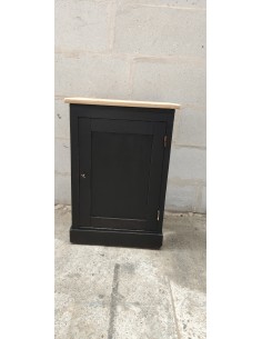 Petit meuble d'atelier noir dessus brut une porte 2