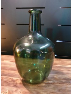 Dame jeanne verte vase en verre bouteille décorative design