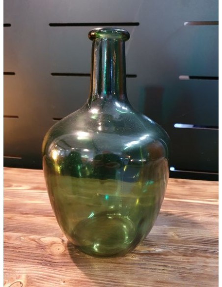 Dame jeanne verte vase en verre bouteille décorative design