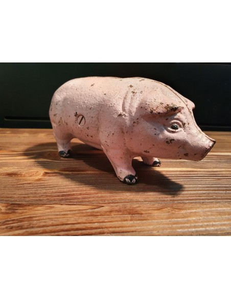 Tirelire cochon en fonte décoration vintage