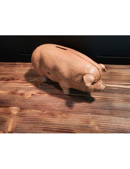 Tirelire cochon pig en fonte décoration long 21 cm