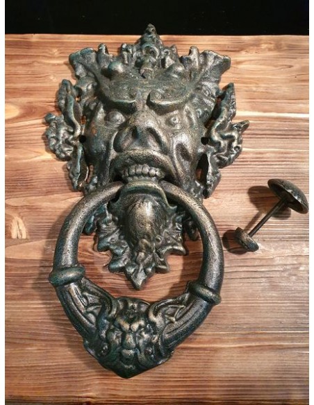 Heurtoir tête de diable en fonte claque porte décoration murale