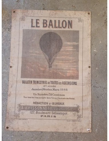 Affiche tissus le ballon montgolfière illustration décoration murale