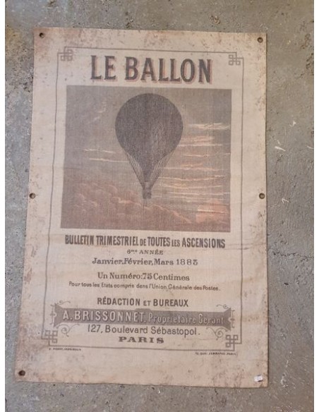 Affiche tissus le ballon montgolfière illustration décoration murale