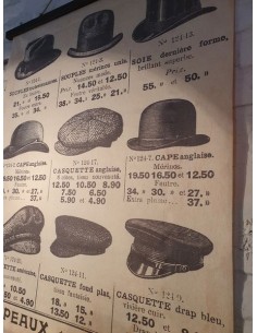 Affiche tissus les chapeaux magasin chapelier  100 cm x 81 cm 2