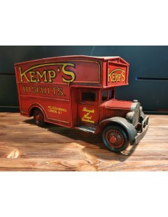 Camion fourgon kemp's biscuits rouge tôle décoration métal vintage