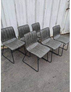 Série de six chaises design grise
