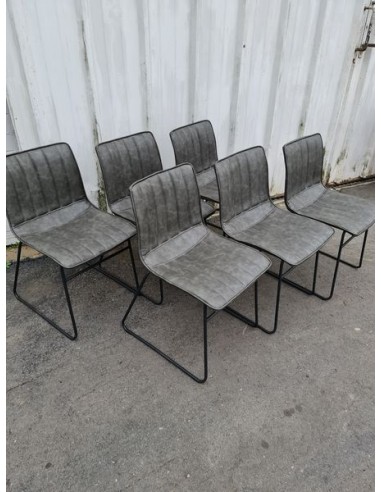 Série de six chaises design grise