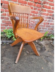 Ancien fauteuil de bureau année 50 en chêne