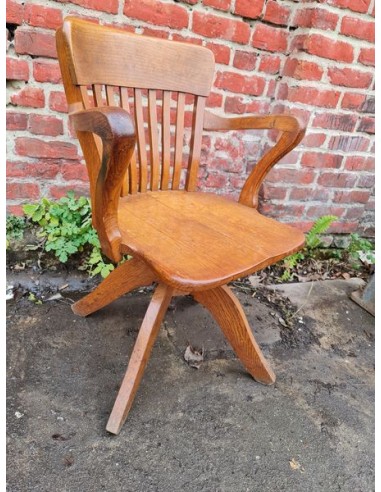 Ancien fauteuil de bureau année 50 en chêne