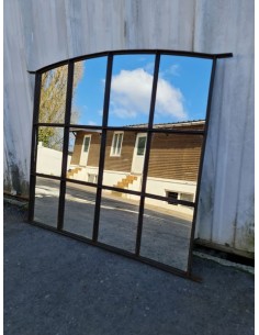 Miroir industriel métallique 109 cm x 94 cm 2