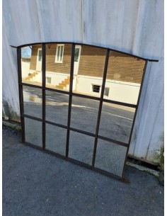 Miroir industriel métallique 109 cm x 94 cm