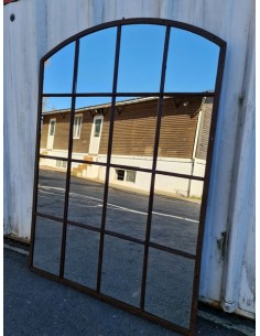Miroir industriel métallique 118 cm x 84 cm 16 sections