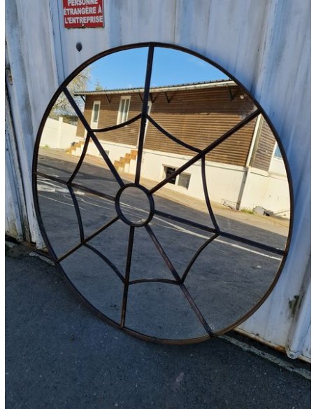 Miroir industriel model araignée métallique rond diamètre 135 cm 17 sections