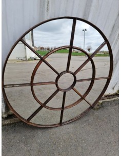 Miroir industriel métallique rond diamètre 100 cm 17 sections