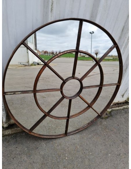 Miroir industriel métallique rond diamètre 100 cm 17 sections