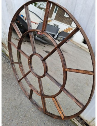 Miroir industriel métallique rond diamètre 95 cm 19 sections