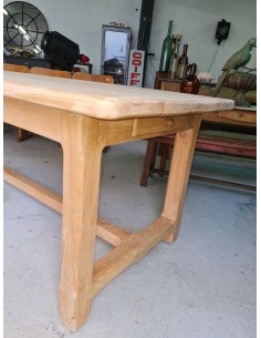 Grande table de ferme orme massif brut 2