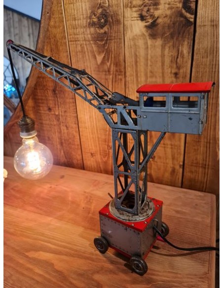 Lampe grue tôle jouet Joustra