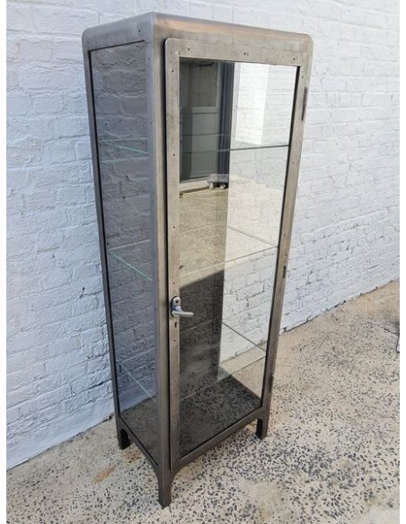 Vitrine médicale métal une porte , mobilier industriel