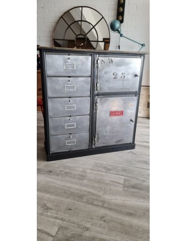 Meuble d'atelier métal et bois clapets et portes