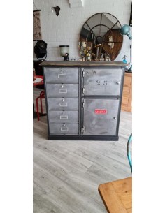 Meuble d'atelier métal et bois clapets et portes 2