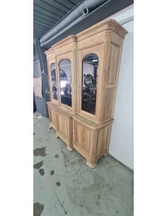 Vaisselier merisier décapé vitrine bibliothèque industrielle 2