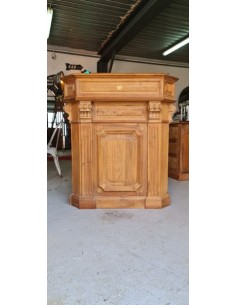 Caisse de magasin bois sculpté comptoir