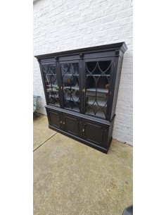 Meuble deux corps patine noire bibliothèque 2