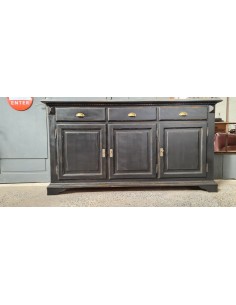 Meuble trois portes trois tiroirs patine noire
