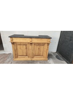 Comptoir en pin deux tiroirs 160 cm bar mobilier industriel et de métier 2