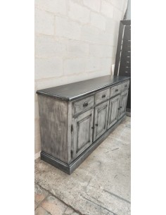 Meuble patine grise quatre portes quatre tiroirs 2