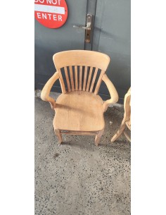 Paire ancien fauteuils de bureau vers 1950 en chêne brut 2