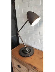 Lampe industrielle deux bras patine graphite 2